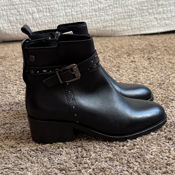 Studded Black Ankle Boots - Picture 2 of 4